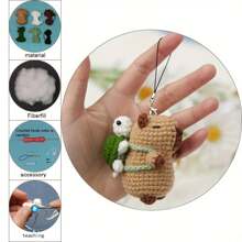 Multicolor Nylon Amigurumi Craft Kit - Capybara And Turtle Handmade Crochet Animal Creation Set For All Seasons - Multicolor - View 4