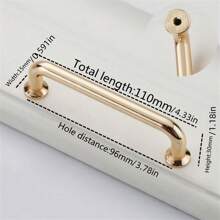 1 Pc / 2 Pcs Of Zinc Alloy Modern Minimalist Black Imitation Gold Handle Drawer, Bedside Table, Storage Cabinet, Wardrobe, Cabinet Door Handle