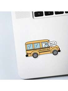 1 件奋斗巴士贴纸趣味进入闺蜜焦虑复古心理健康讽刺贴纸模切防水乙烯基贴纸适用于笔记本电脑水瓶手机壳安全帽工具箱