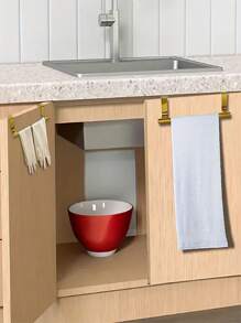 1 pieza Toallero de acero inoxidable, antióxido, soporte de toallas de cocina de barra única, montado en la puerta del gabinete, estante de almacenamiento de baño