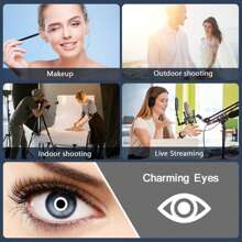 AXNEN Aro de luz de selfie de 10 pulgadas con trípode opcional, luz de relleno de fotografía, lámpara de anillo LED compatible con todos los teléfonos para grabación de video, transmisión en vivo