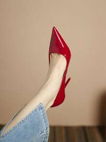 Xin Jing Shoes Giày cao gót nữ, giày công sở thời trang, thanh lịch, dự tiệc, giày gót nhọn. - Đỏ - Xem 8