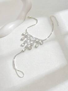 时尚镂空水滴水钻脚链，女士海滩派对婚礼首饰