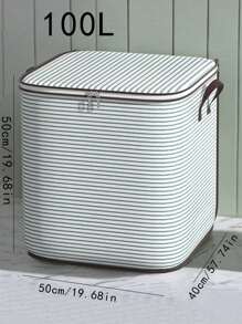 1pc Handmade Random Pattern Foldable Storage Bag For Bedding, Clothes, Toys, Versatile Large Capacity Zipped Organizer Bag With Zipper, Dust-Proof & Moisture-Proof, Space Saving Home & Travel Accessory, Cherry Print