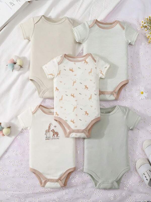 5 peças/conjunto infantil e infantil meninos casual desenho animado dinossauro estampado sem mangas macacão macacão