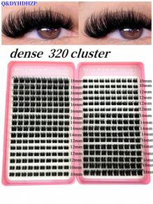 608 簇 D 卷曲大容量睫毛书，80D+100D 混合 8-18MM 混合长度，DIY 化妆美容假睫毛适合日常佩戴，浓密黑色放大眼睛，浓密蓬松单根睫毛延长，适合初学者生活、约会、婚礼、派对、音乐节和万圣节