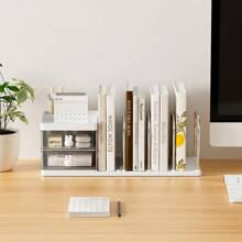 1PC Drawer Pencil Holder, Bookshelf, Desk Organizer Box, Small Tool Supplies Holder, File Folder Rack, Desktop Storage Shelf, Student Desk Fixed Book Rack