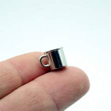 10pcs Realistic Alloy Mini Coffee Mugs, Miniature Metal Cups For Kitchen Scene Decor - Silver - View 3