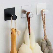 Coat Rack Wall Mounted, Adhesive Coat Hooks, Stainless Steel Door Hooks For Hanging Hat Towels Clothes,Round Hook