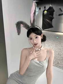 1pc Millennium Bunny Ear Headband, Cute Sexy Plush Rabbit Ear Hair Clip Hairband, Cosplay Easter Headpiece