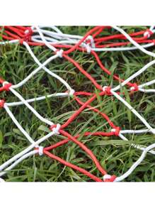 Portable Carry Net Bag Balls Volleyball Outdoor Standard Nylon Thread Soccer Basketball Hoop Mesh Net - Red and White - View 3