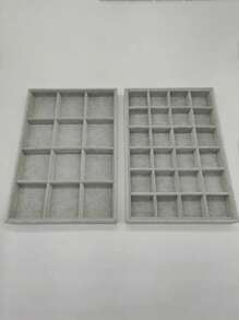 珠宝展示架托盘，用于戒指、项链、手镯和耳环返校 - 灰色 - 查看 7