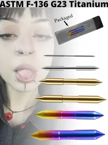 1 pieza Punta de titanio G23 para septum, joya para piercing de septum recto de 14G a 2G, joya con punta de arcoíris para septum