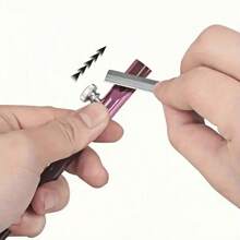 1pc Cylindrical Metal U-Shaped Eyebrow Pencil Sharpener, Double-Sided U-Slot Eyebrow Pencil Tool