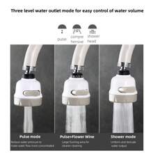 1pc 360-Degree Rotatable Kitchen Faucet Sprayer Head With 3 Spray Modes - Water-Saving Faucet Aerator With Pulse, Shower And Pulse+Shower Functions, Universal Plastic Faucet Sprayer For Home Use