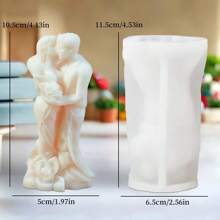 1 pieza Molde de silicona para velas del Día de San Valentín, molde de fundición de adornos con pareja abrazando y besando, molde para manualidades con resina y yeso para decoración del hogar y regalo