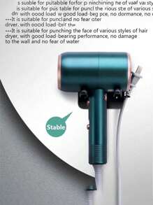 1 件装吹风机支架壁挂式自粘式吹风机挂钩吹风机支架带插头支架适用于浴室酒店美发沙龙 - 彩色 - 查看 6