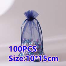 10/50/100pcs Medium Size: 10*15cm Organza Gift Packaging Bags, Wedding Candy Bags, Wedding Favor Bags, Gift Packaging Supplies, Organza Bags For Wedding & Celebration Gift Packaging - Multicolor - View 57