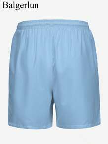 Men's Hawaii Coconut Tree Blue Art Pattern 3D Digital Print Black Casual Daily Holiday Thin Drawstring Beach Shorts - Multicolor - View 3