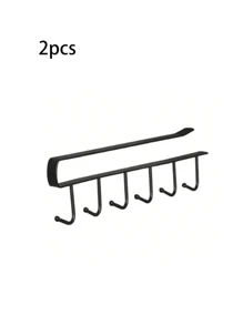 2pcs/1pc Iron Wall Mounted Hat Storage Rack Without Punching Holes, Iron Storage Hanger With 6 Hooks, Portable Multifunctional Storage Hanger, Door Hat Rack, Wardrobe Cabinet Storage Rack, Bag Storage Suitable For All Types And Sizes Of Hats, Can Be Used In The Kitchen, Gender Reveal Party, Perfect For Birthdays, Weddings, Parties, The Perfect Gift For Colleagues, Friends, And Family, Back To School