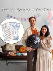 30 de bucăți-We Can Bearly Wait Who Mama sau Tata Cărți de joc, Rechizite pentru petrecere pentru dezvăluirea sexului Favoruri pentru decorațiuni pentru baby shower (5"X7") - Roz Albastru - Vizualizare 5