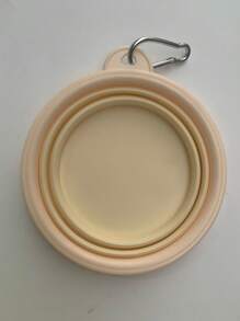 1 件可折叠宠物硅胶狗食水碗户外露营旅行便携式折叠用品碗带登山扣 - 彩色 - 查看 10