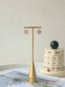 1 件/2 件优雅金属 T 形耳环展示架，戒指展示架，适用于婚礼、情人节、派对礼物展示架，阳光旅行酷炫返校 - 金色 - 查看 13