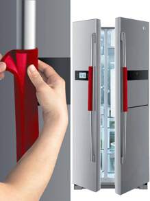 2Pcs Double-Door Refrigerator Oven Handle Gloves, Oven Microwave Handle Gloves, Non-Slip Anti-Oil Warm Refrigerator Door Handle Gloves, Refrigerator Oven Handle Velvet Protective Cover, Hook And Loop Handle Gloves