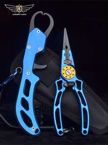 ALMIGHTY EAGLE 1pc ALMIGHTY EAGLE One Set Of Fish Lip Clip + Fishing Pliers Set, Bait Fishing Pliers, Multifunctional Design, Can Effectively Control Bait Fish, Line Cutting And Fish Control Tools, Bait/Ice Fishing/Sea Fishing Supplies