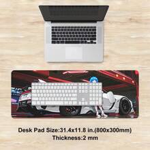 1 pieza Alfombrilla para ratón de estilo anime con un coche deportivo y una chica en un garaje, alfombrilla de juego para ratón de varios tamaños, tapete de escritorio de goma antideslizante para oficina, accesorios de escritorio, alfombrilla de escritorio para teclado para escuela, oficina, hogar, regalo para amigos y familiares