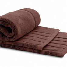 de Alfombrillas de baño de algodón Blanco para Hotel, Lavables, 100% algodón - Marrón - Ver 2