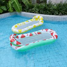 1pc Mesh Floating Lounge Chair, Foldable Floating Pool Hammock, PVC Ombre Glitter Inflatable Floats Pool Float