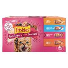 Purina Friskies Prime Filets Surfin' & Turfin' Favorites Chicken, Seafood, Tuna, Salmon, Fish And Beef Flavor Wet Cat Food - 5.5oz/40ct