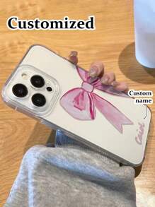 Custom Name & Butterfly Decor Thick Shockproof Painted Phone Case - Multicolor - View 3