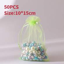 10/50/100pcs Medium Size: 10*15cm Organza Gift Packaging Bags, Wedding Candy Bags, Wedding Favor Bags, Gift Packaging Supplies, Organza Bags For Wedding & Celebration Gift Packaging - Multicolor - View 16