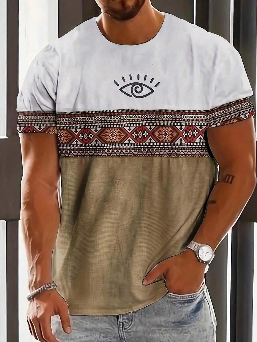 2025 Spring/Summer Popular Graphic Tee With World Apparel Print