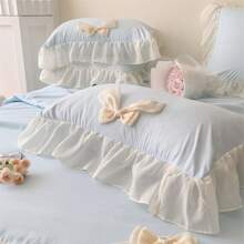 1 Peça Fronha de Laço, Adequada para Cabelo e Pele, com Fechamento em Envelope, Presente para Mulheres, Tamanho Grande e Padrão 48x74cm/50x75cm, Sem Travesseiro Interno, Rosa/Amarelo/Azul/Verde