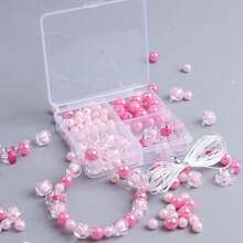 约 84/90/80/225/55/90/240/70 件手链制作彩色珠子友谊手链情人节派对装饰项链手链浪漫 - 彩色 - 查看 3