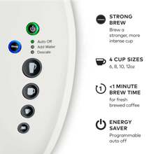 K-Select Single-Serve Pod Coffee Maker With 12oz Brew Size, Strength Control, Matte Black - White - View 6