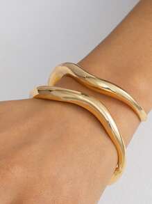 3-19pcs/Set Exaggerated Asymmetrical Wide Cuff Bracelet Set, Fashionable Accessories Suitable For Daily Wear, Dating, Party, Birthday Gift For Women