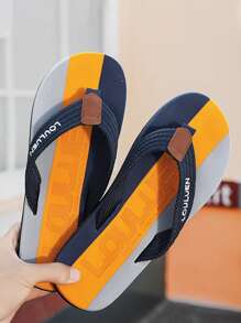 Men's New Personalized Casual Sandals, Summer Home Non-Slip Slippers, Outdoor Flip Flops - Dark Blue - View 2