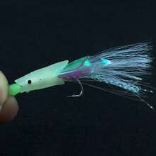 5 件/袋碳钢鲭鱼羽毛鲈鱼鳕鱼诱饵海钓夜光鱼钩三重诱饵鱼线