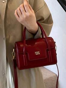 Neue Herbst- und Winter Handtasche in einfarbiger Nischenkonstruktion, modisches Buchstabendesign, vielseitig einsetzbare Umhängetasche, klassisches stimmungsvoller Design, verstellbarer Schultergurt, passend für Dates, Ausgehen, Einkaufen und den Pendlerverkehr. - Rot - Übersicht 4