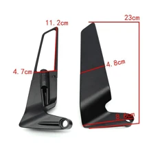 Alerón De Espejo Retrovisor Invisible Modificado Universal - Negro - Ver 4