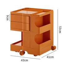 Storage Cabinet With Wheels And Drawers, Multipurpose ABS Utility Storage Cart For Living Room Bedroom Kitchen