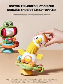 1 件婴儿高脚椅吸盘旋转音乐玩具，带吸盘的互动婴儿玩具，适合早期发育，360 度灵活旋转，新生儿喂食辅助，婴儿洗澡/生日礼物（部分颜色随机）