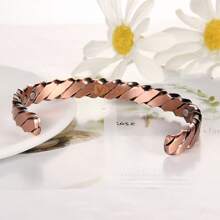 1PC 99.9% Pure Copper Classic Twisted Wire Design Open Bracelet, Copper Jewelry Gifts, Gifts For Friends.