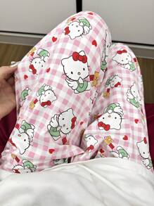 女式 Hello Kitty 可爱卡通印花裤、睡裤、舒适宽松、适合所有季节 - 粉色 - 查看 5