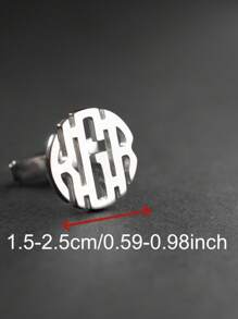 Personalisierte runde verschränkte Buchstaben Manschettenknöpfe, individuell mit 1-3 Buchstaben beschriftet, Edelstahl mit Platin-/Goldbeschichtung, Accessoire für Herrenanzug Hemd, geeignet für Hochzeit, Schmuck, Geschenk für Vater, Sohn, Freund - 1 Paar