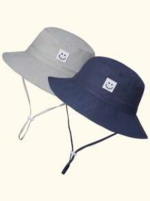 2pcs Baby Sun Hat Smile Face Toddler Boys Girls Bucket Hat UPF 50+ Sun Ion - 2PS - View 16